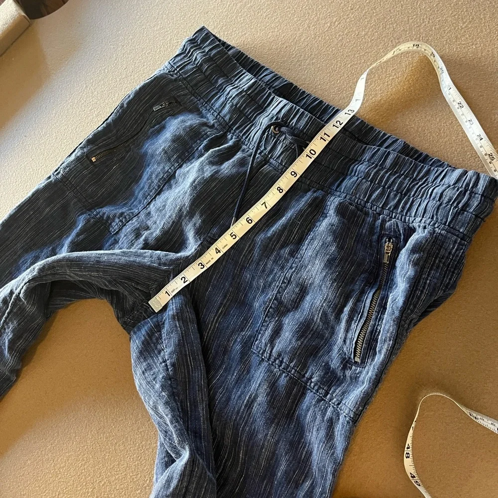 Athleta Cabo Linen Blue Wide-Leg Pants - Picture 12 of 15